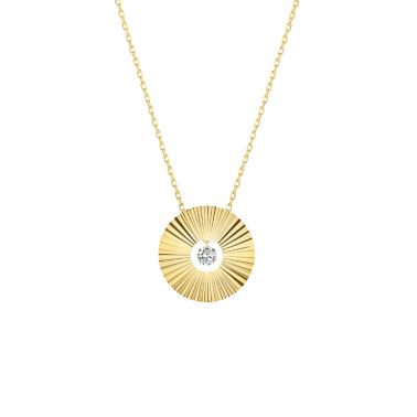 Collier La Brune et La Blonde Lune et Soleil Mini Lune en or jaune et diamant 0,07 carat