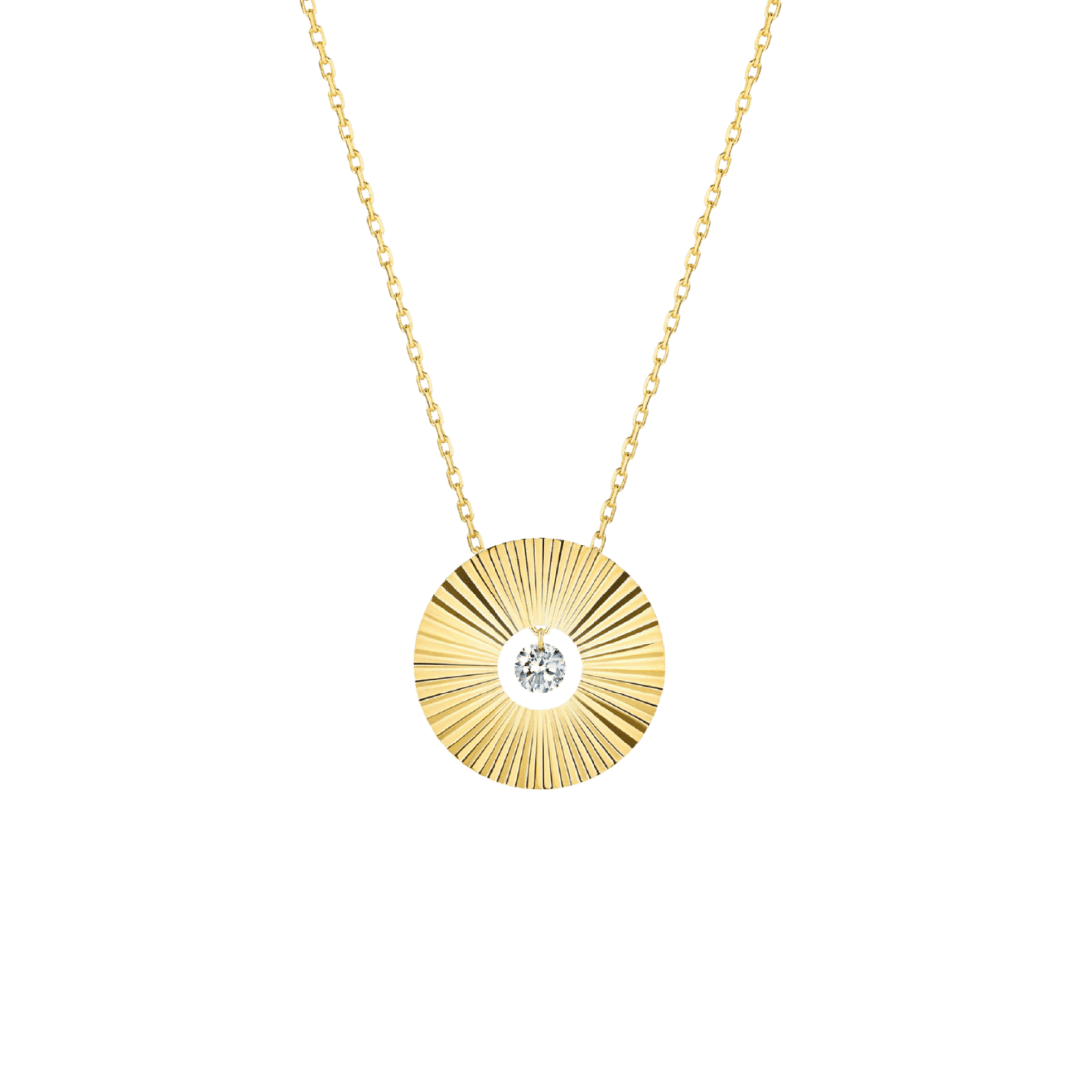 Collier La Brune et La Blonde Lune et Soleil Mini Lune en or jaune et diamant 0,07 carat