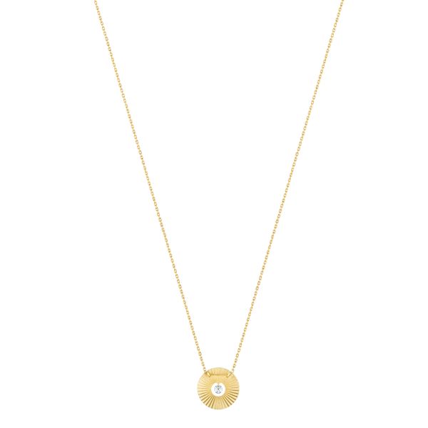 Collier La Brune et La Blonde Lune et Soleil Mini Lune en or jaune et diamant 0,07 carat