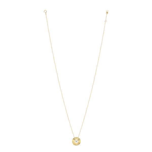 Collier La Brune et La Blonde Lune et Soleil Mini Lune en or jaune et diamant 0,07 carat