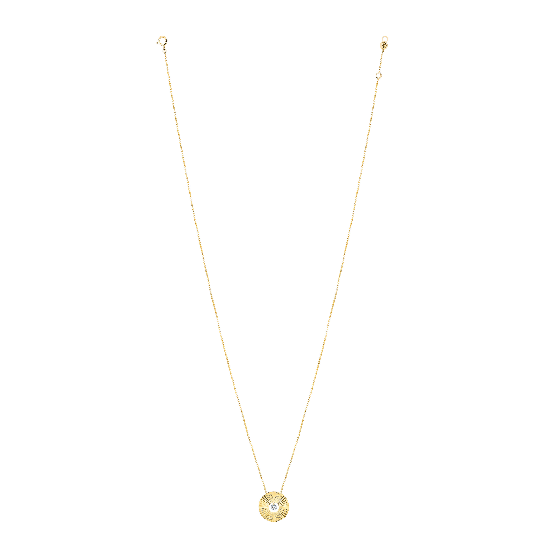 Collier La Brune et La Blonde Lune et Soleil Mini Lune en or jaune et diamant 0,07 carat