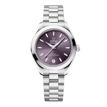 Montre Omega Seamaster Aqua Terra 150m automatique cadran lavande bracelet acier 30 mm