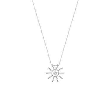 Collier La Brune et La Blonde Lune et Soleil Plein Soleil en or blanc et diamant 0,15 carat