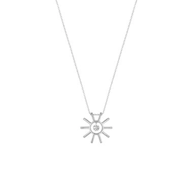Collier La Brune et La Blonde Lune et Soleil Plein Soleil en or blanc et diamant 0,15 carat