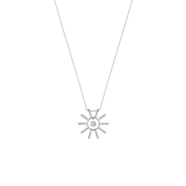 Collier La Brune et La Blonde Lune et Soleil Plein Soleil en or blanc et diamant 0,15 carat