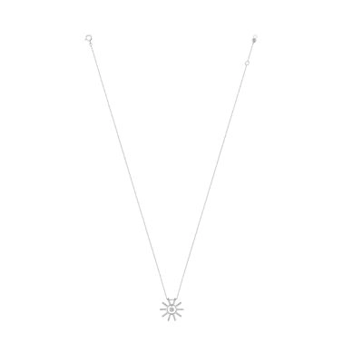 Collier La Brune et La Blonde Lune et Soleil Plein Soleil en or blanc et diamant 0,15 carat