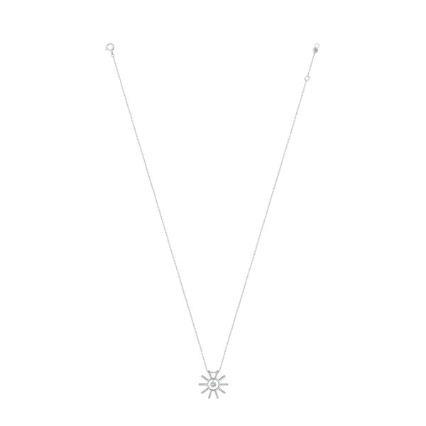 Collier La Brune et La Blonde Lune et Soleil Plein Soleil en or blanc et diamant 0,15 carat