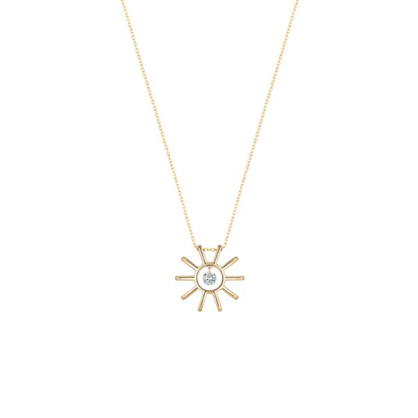 Collier La Brune et La Blonde Lune et Soleil Plein Soleil en or jaune et diamant 0,15 carat