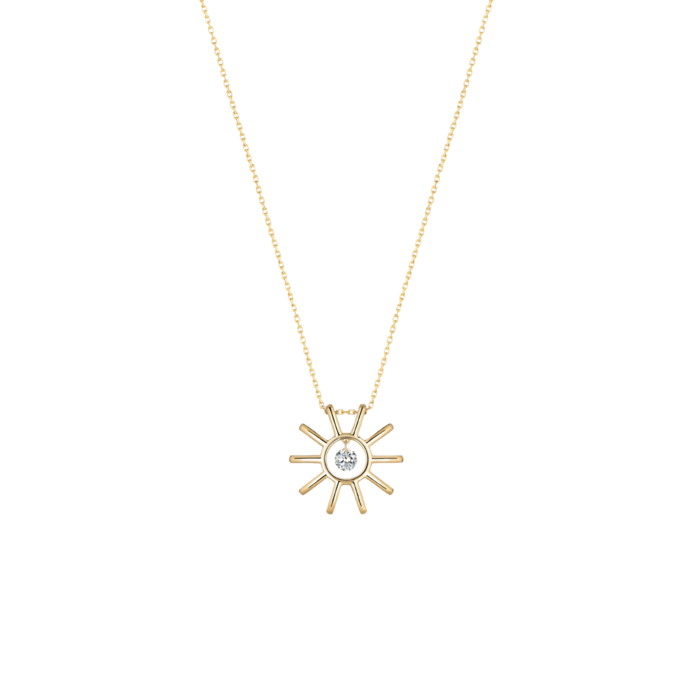 Collier La Brune et La Blonde Lune et Soleil Plein Soleil en or jaune et diamant 0,15 carat
