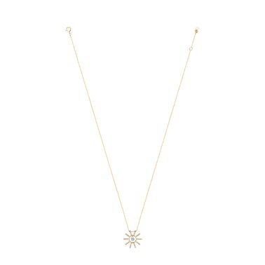 Collier La Brune et La Blonde Lune et Soleil Plein Soleil en or jaune et diamant 0,15 carat