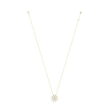 Collier La Brune et La Blonde Lune et Soleil Plein Soleil en or jaune et diamant 0,15 carat