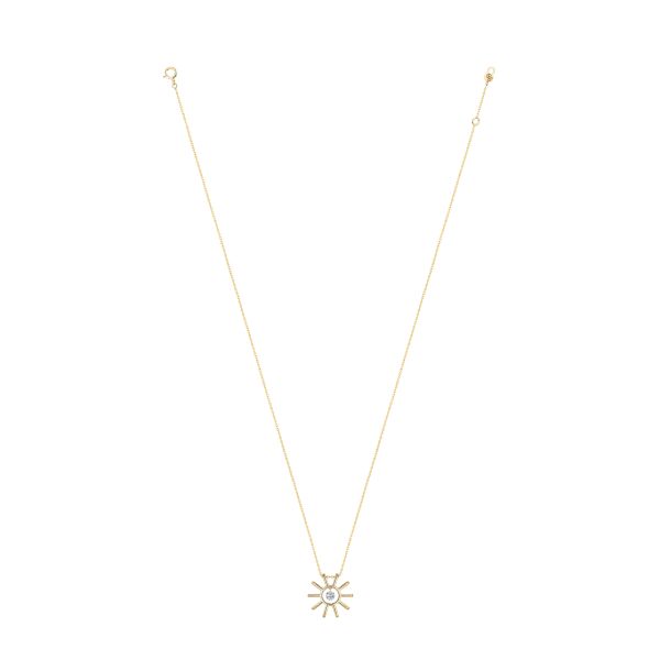 Collier La Brune et La Blonde Lune et Soleil Plein Soleil en or jaune et diamant 0,15 carat