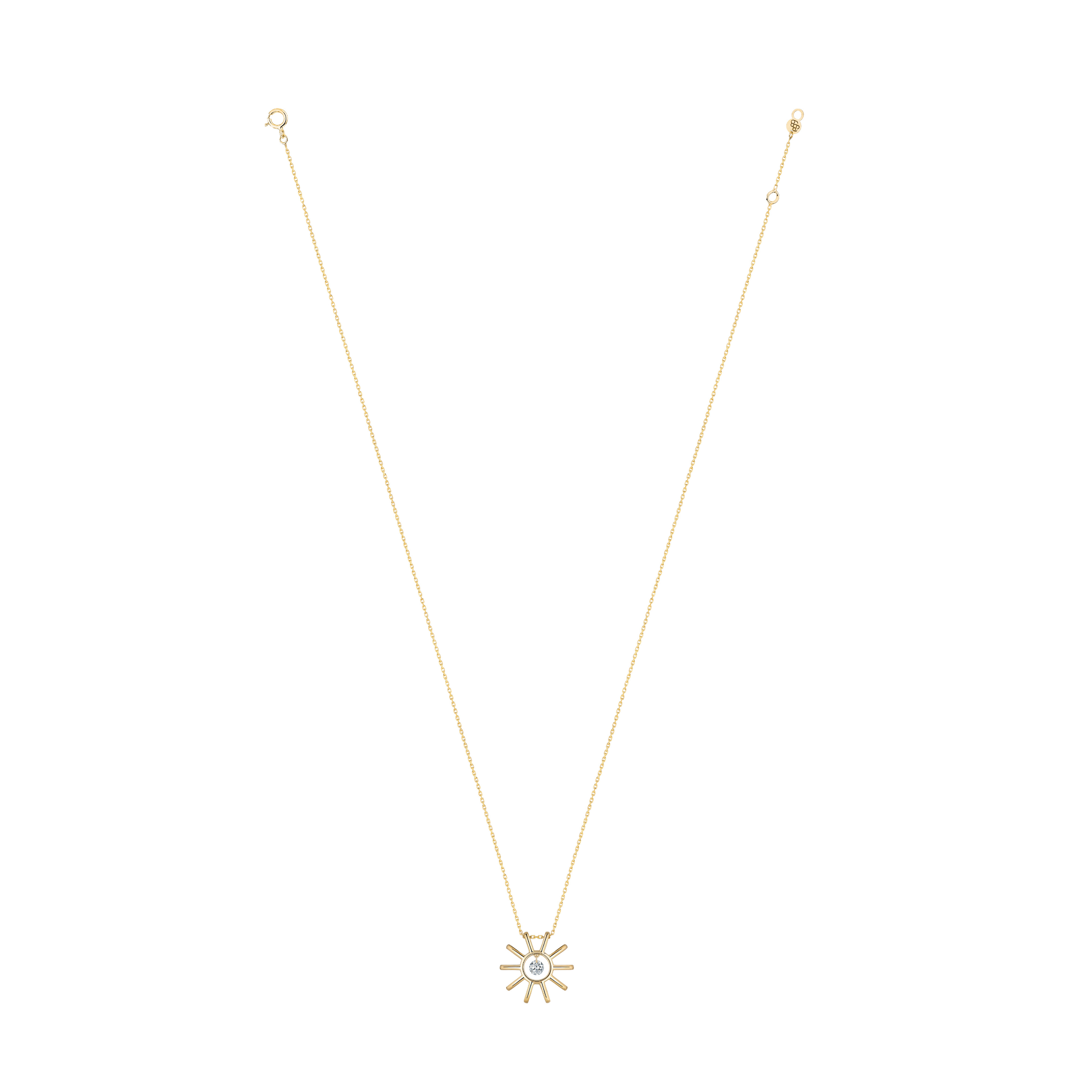 Collier La Brune et La Blonde Lune et Soleil Plein Soleil en or jaune et diamant 0,15 carat