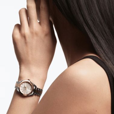 Montre Omega Seamaster Aqua Terra 150m automatique cadran argenté bracelet acier et or Moonshine 30 mm