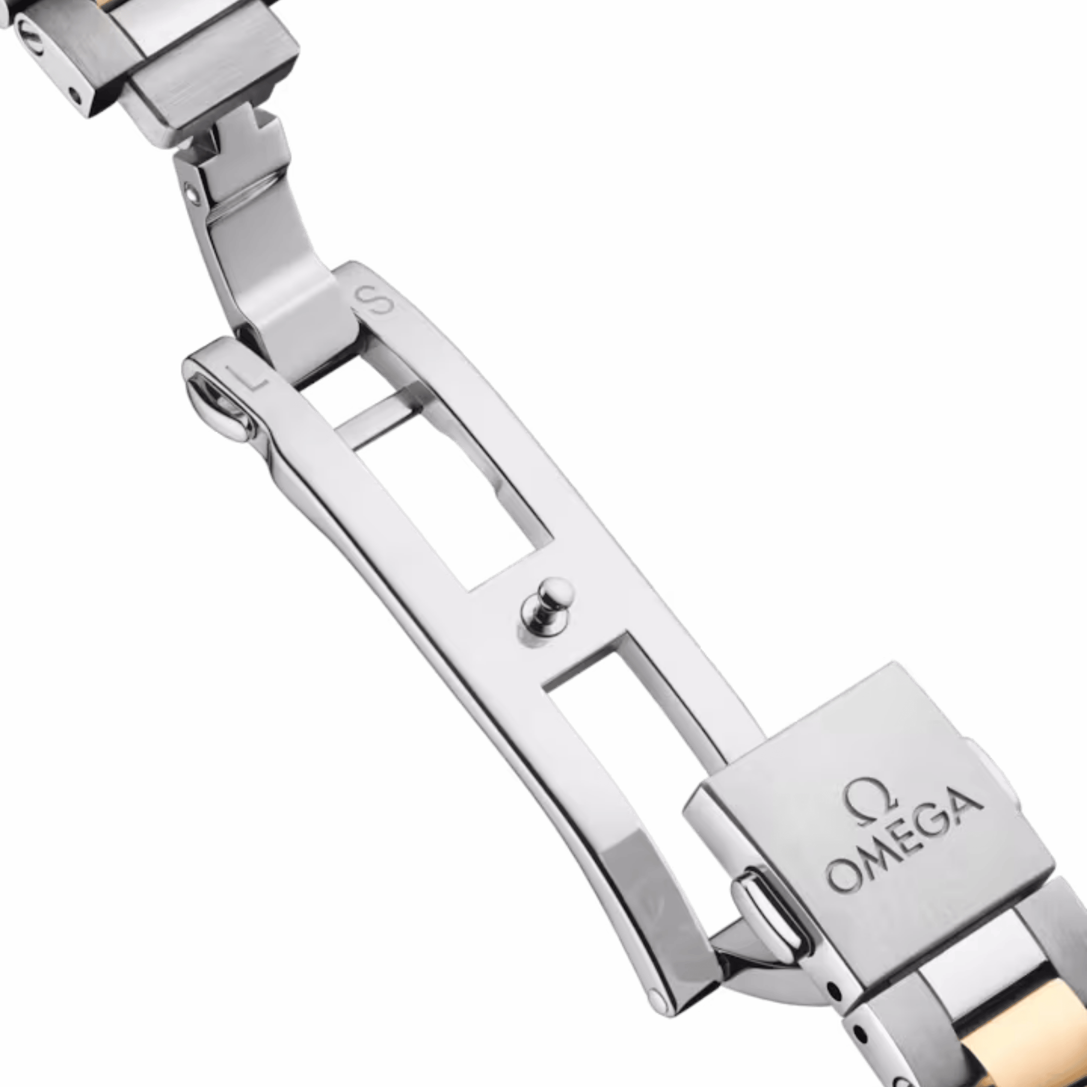 Montre Omega Seamaster Aqua Terra 150m automatique cadran nacre blanche bracelet acier et or Moonshine 30 mm