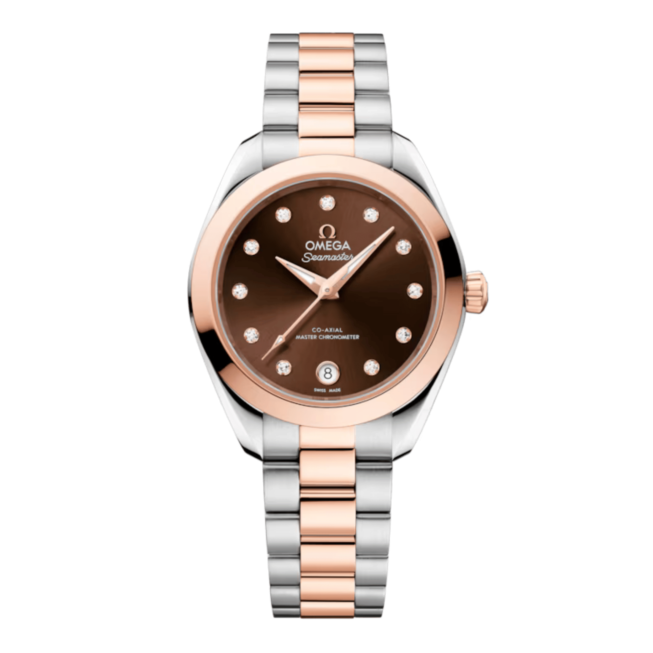 Omega Seamaster Aqua Terra 150m automatic brown dial steel & Sedna gold bracelet 30 mm