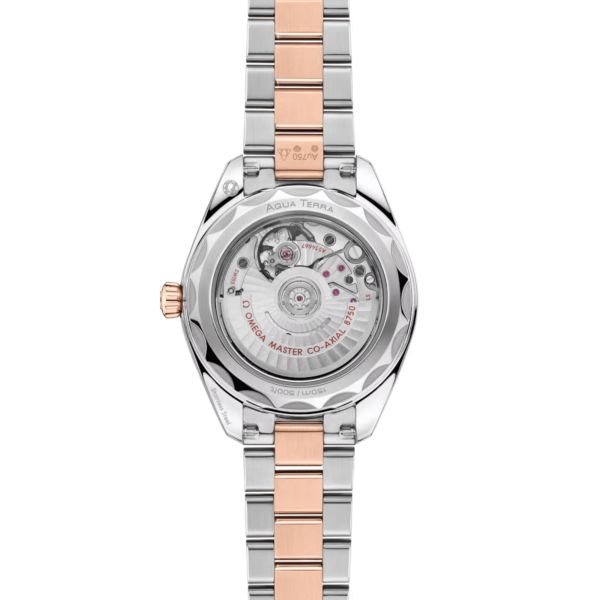 Montre Omega Seamaster Aqua Terra 150m automatique cadran brun bracelet acier et or Sedna 30 mm