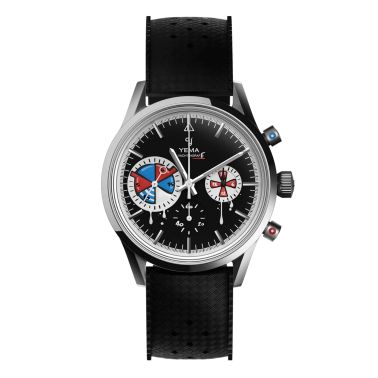 Montre Yema x seconde/seconde/ Yachtingraff Meca-Quartz cadran noir bracelet tropic 38,5 mm
