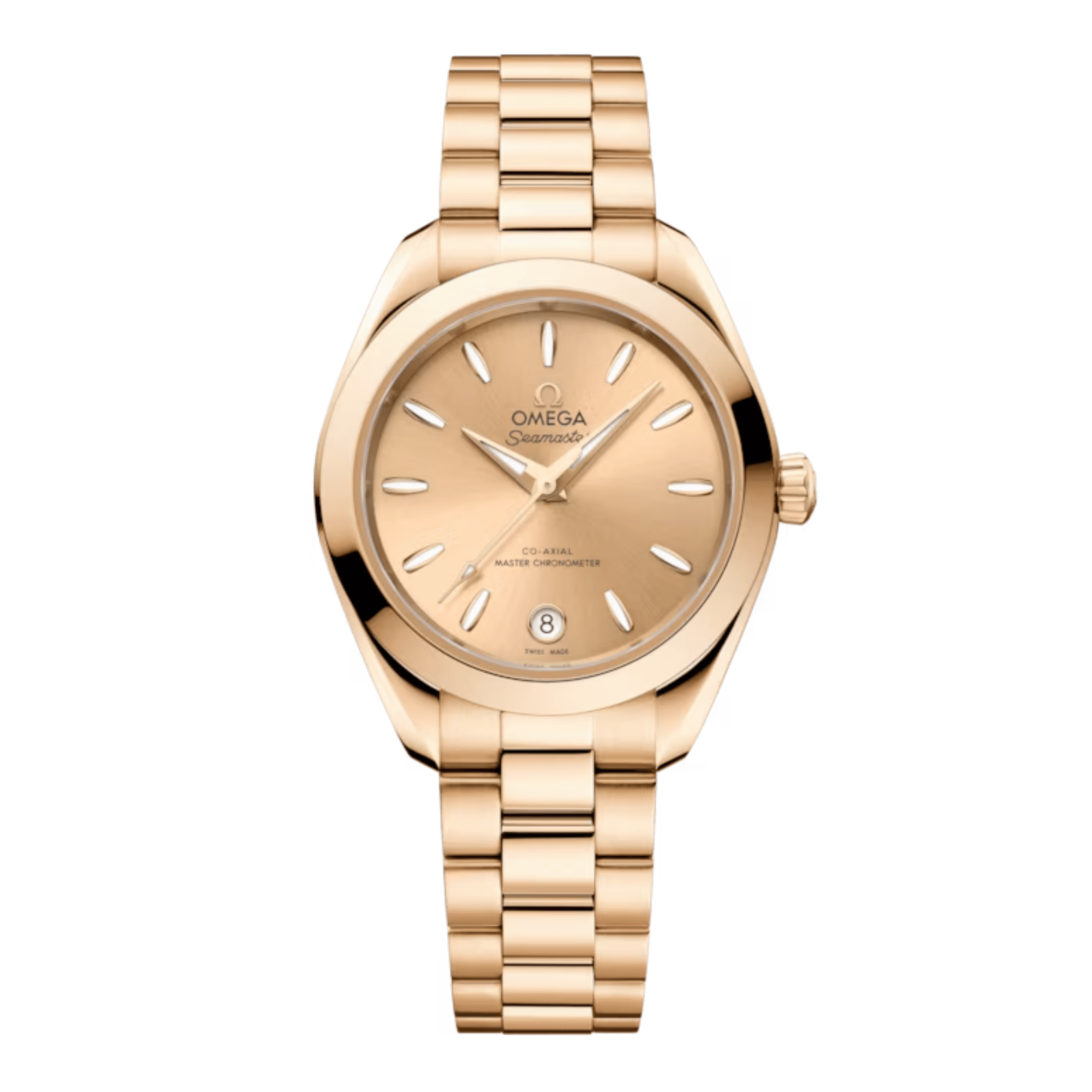 Montre Omega Seamaster Aqua Terra 150m automatique cadran or bracelet or Moonshine 30 mm