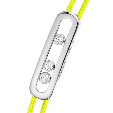 Bracelet Messika Care(s) femme Cordon jaune en or blanc et diamants