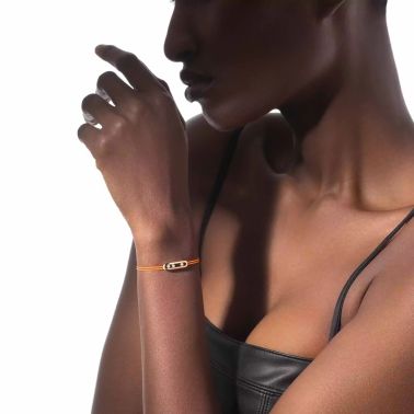 Bracelet Messika Care(s) femme Cordon orange en or jaune et diamants