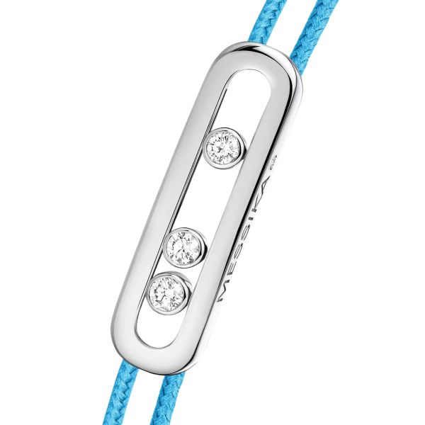 Messika Care(s) women's bracelet Blue cord in white gold and diamonds