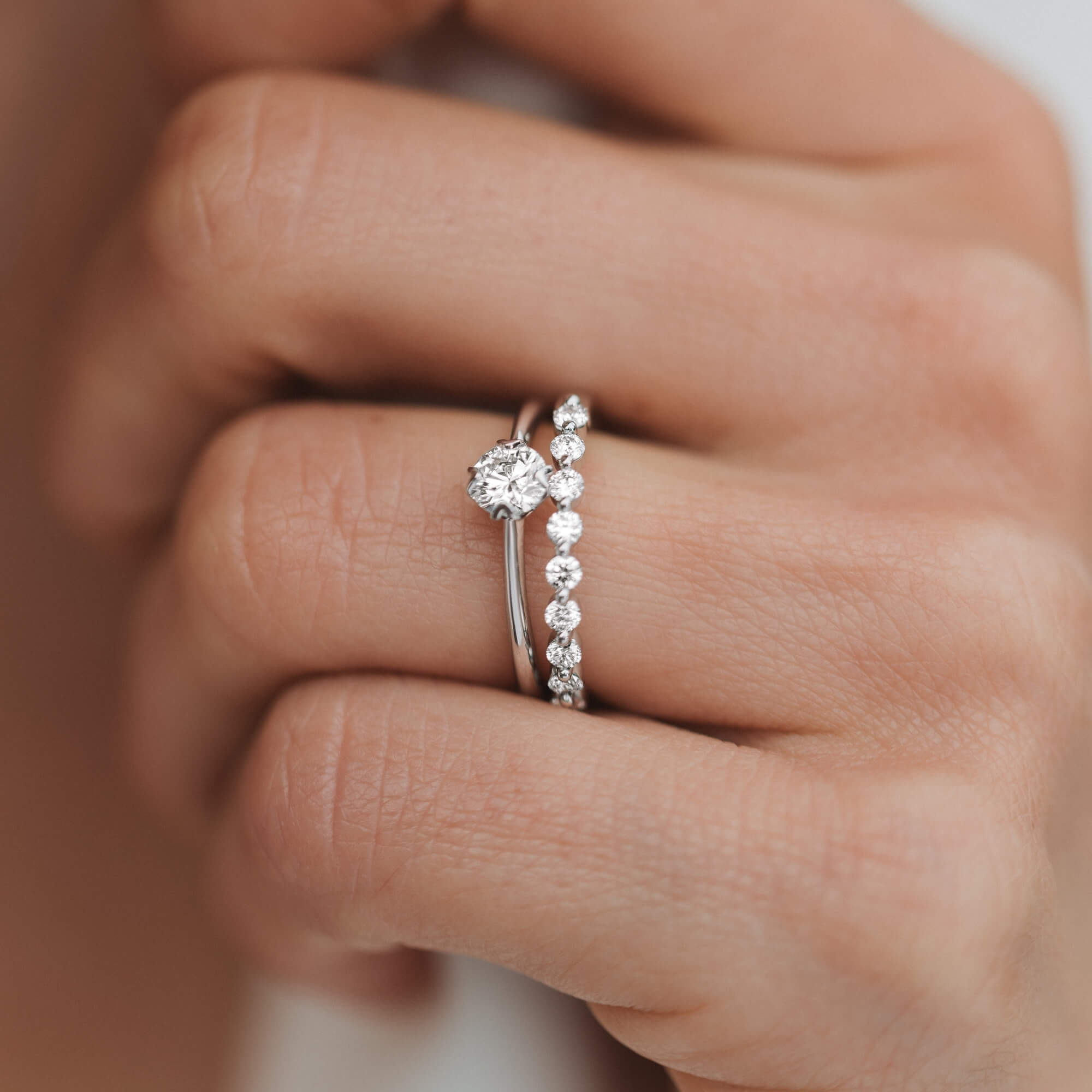 Lepage Romancewedding ring in rose gold and diamonds