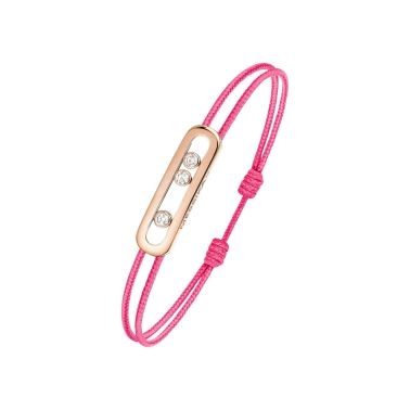 Bracelet Messika Care(s) femme Cordon rose en or rose et diamants