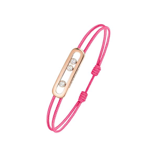Messika Care(s) women's bracelet Pink cord in rose gold and diamonds