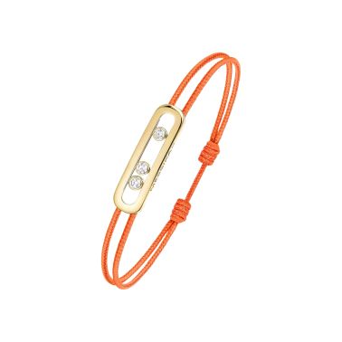 Messika Care(s) women's bracelet Orange cord in yellow gold and diamonds
