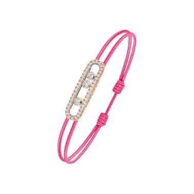 Bracelet Messika Care(s) femme Pavé Cordon rose en or rose et diamants
