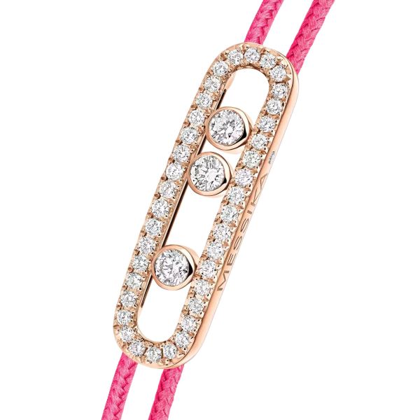 Bracelet Messika Care(s) femme Pavé Cordon rose en or rose et