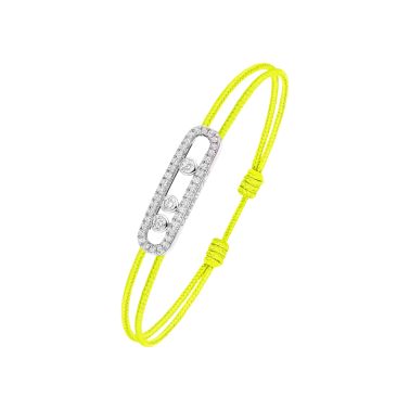Bracelet Messika Care(s) femme Pavé Cordon jaune en or blanc et diamants