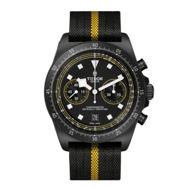 Tudor Pelagos FXD Chrono "Yellow" automatic black dial black fabric strap 43 mm