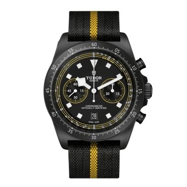 Tudor Pelagos FXD Chrono "Yellow" automatic black dial black fabric strap 43 mm