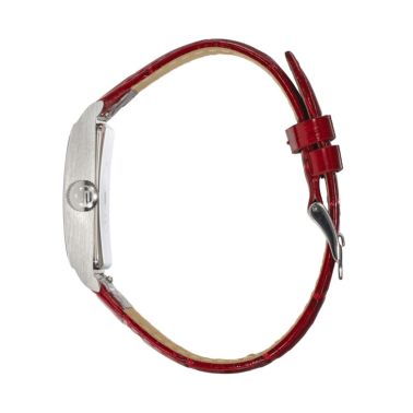 Lip Churchill T18 Small Seconds quartz watch silver dial red leather strap 39 x 21 mm