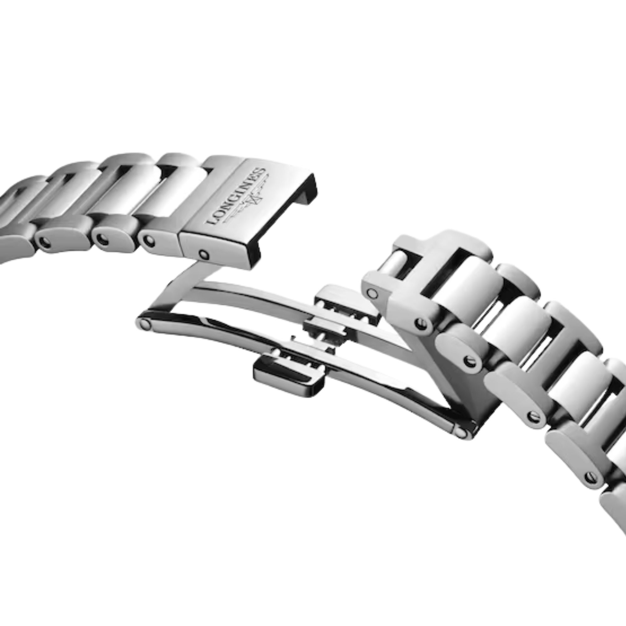 Montre Longines Conquest automatique diamants cadran nacre bracelet caoutchouc blanc 30 mm