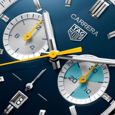 TAG Heuer Carrera Chronograph Summer Limited Edition Automatic Watch with Blue Dial and Blue Leather Strap, 42 mm