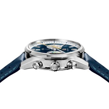 TAG Heuer Carrera Chronograph Summer Limited Edition Automatic Watch with Blue Dial and Blue Leather Strap, 42 mm
