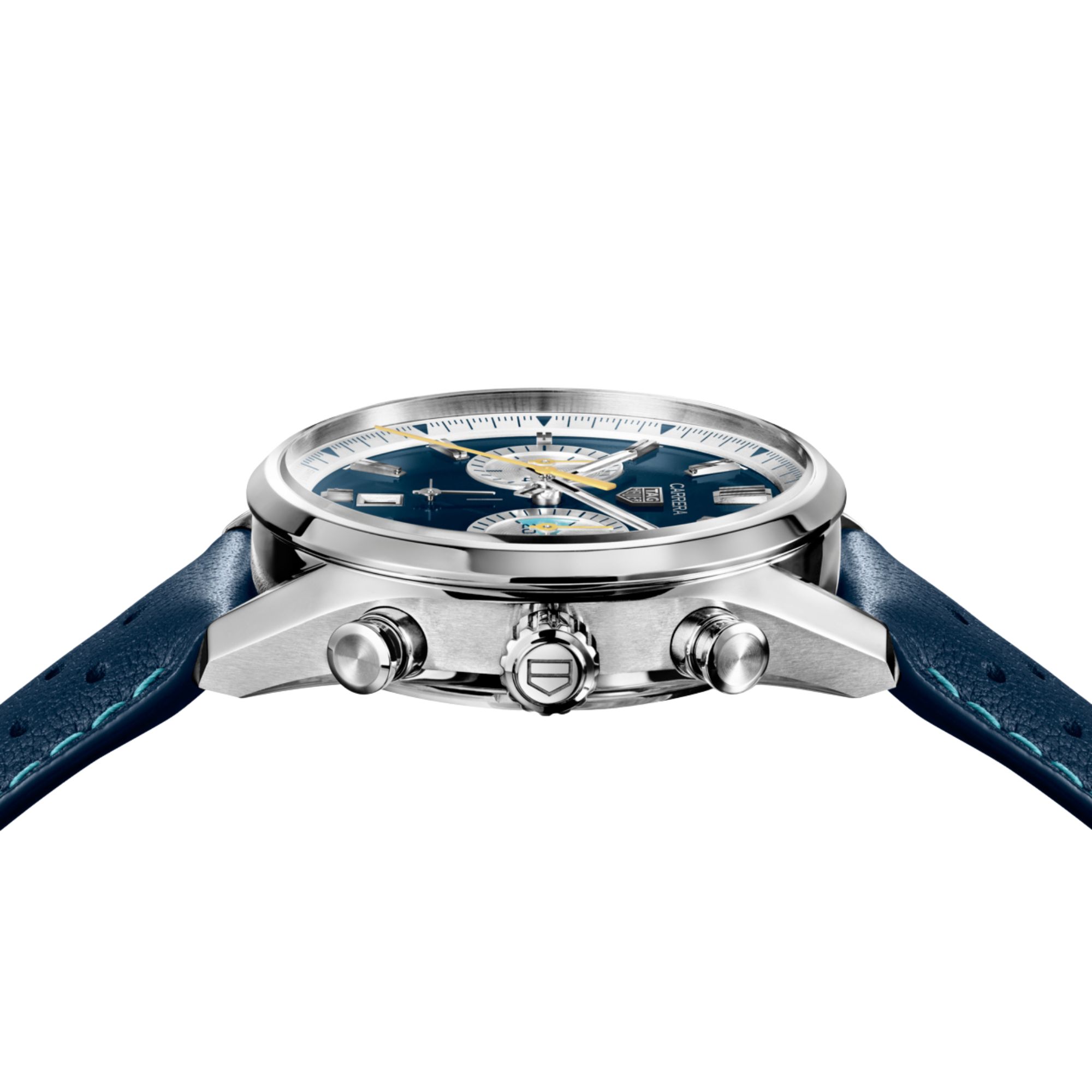 TAG Heuer Carrera Chronograph Summer Limited Edition Automatic Watch with Blue Dial and Blue Leather Strap, 42 mm