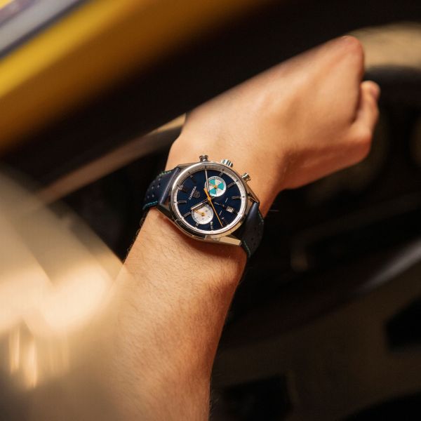 TAG Heuer Carrera Chronograph Summer Limited Edition Automatic Watch with Blue Dial and Blue Leather Strap, 42 mm