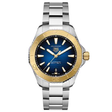 Montre TAG Heuer Aquaracer Professional 200 automatique Or jaune cadran bleu bracelet acier 40 mm