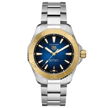 Montre TAG Heuer Aquaracer Professional 200 automatique Or jaune cadran bleu bracelet acier 40 mm