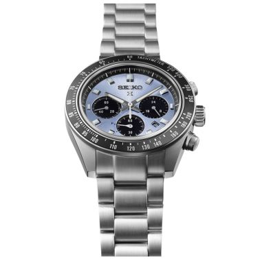 Montre Seiko Prospex Chronographe quartz solaire cadran bleu bracelet acier 41 mm
