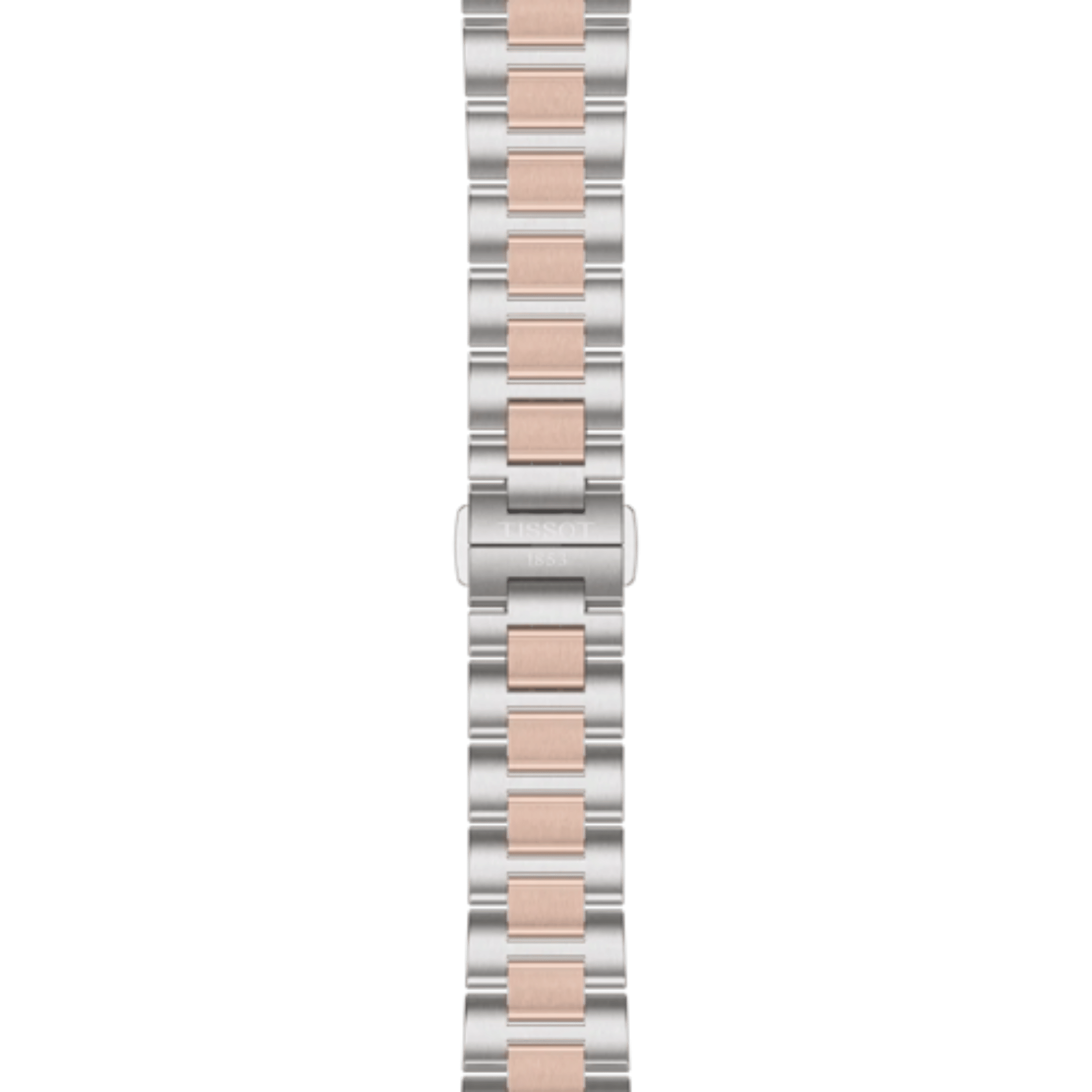 Montre Tissot T-Classic PRC 100 Solar quartz solaire bicolore PVD Or Rose cadran blanc bracelet acier 34 mm