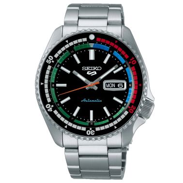 Montre Seiko 5 Sports "Regatta Timer" automatique cadran noir bracelet acier 42,5 mm