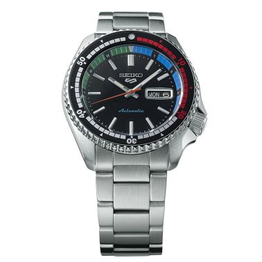 Montre Seiko 5 Sports "Regatta Timer" automatique cadran noir bracelet acier 42,5 mm