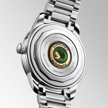 Longines Conquest Heritage automatic watch green dial steel bracelet 38 mm