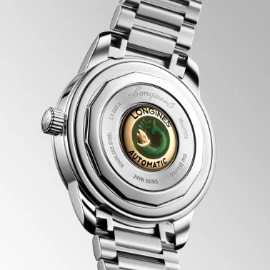 Longines Conquest Heritage automatic watch green dial steel bracelet 38 mm