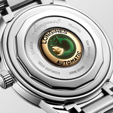 Longines Conquest Heritage automatic watch green dial steel bracelet 38 mm